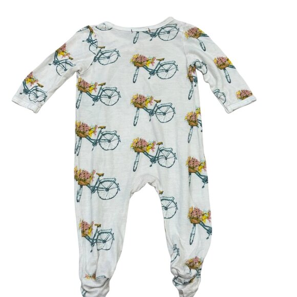 Milkbarn Baby Bicycle Print Footed Romper 3-6 Months - Picture 2 of 4